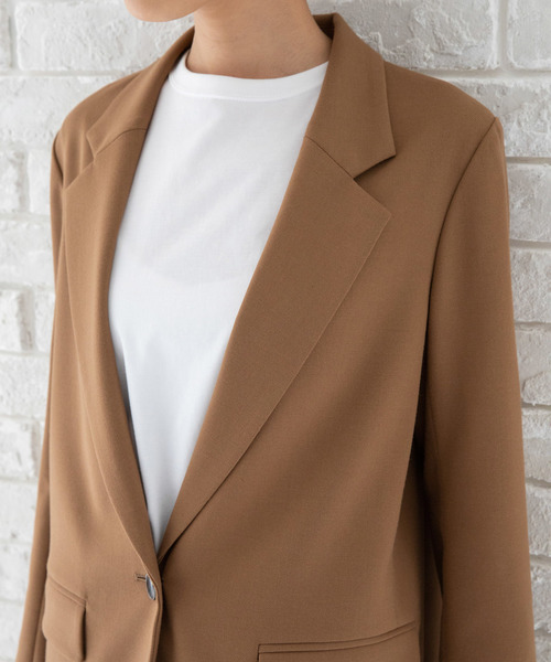 Munich（ミューニック）の「<ベルト付き＞　テーラードジャケット（テーラードジャケット・レディース・チャコールグレー/ブラック/キャメル/チェック・FREE）」の10枚目の写真