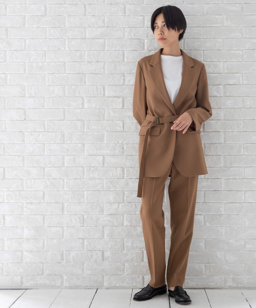 Munich（ミューニック）の「<ベルト付き＞　テーラードジャケット（テーラードジャケット・レディース・チャコールグレー/ブラック/キャメル/チェック・FREE）」の15枚目の写真