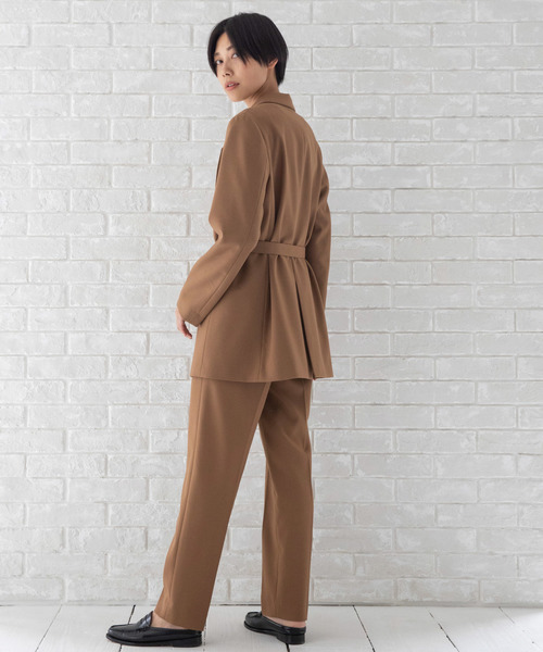 Munich（ミューニック）の「<ベルト付き＞　テーラードジャケット（テーラードジャケット・レディース・チャコールグレー/ブラック/キャメル/チェック・FREE）」の7枚目の写真