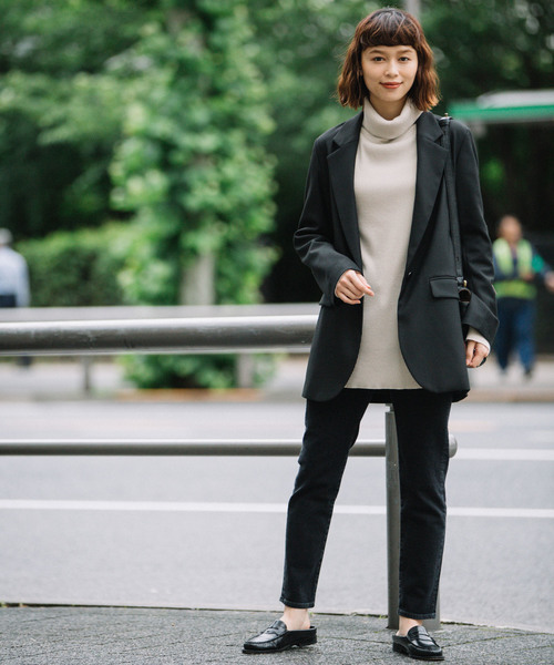 Munich（ミューニック）の「<ベルト付き＞　テーラードジャケット（テーラードジャケット・レディース・チャコールグレー/ブラック/キャメル/チェック・FREE）」の12枚目の写真