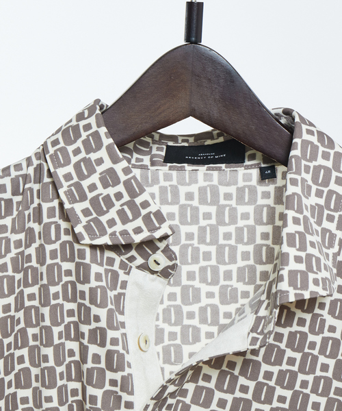 RECENCY OF MINE（リーセンシー オブ マイン）の「【Recency of Mine】スムースプリントポロシャツ（ポロシャツ・メンズ・アイボリー/ブラック・50/44/46/48）」の8枚目の写真