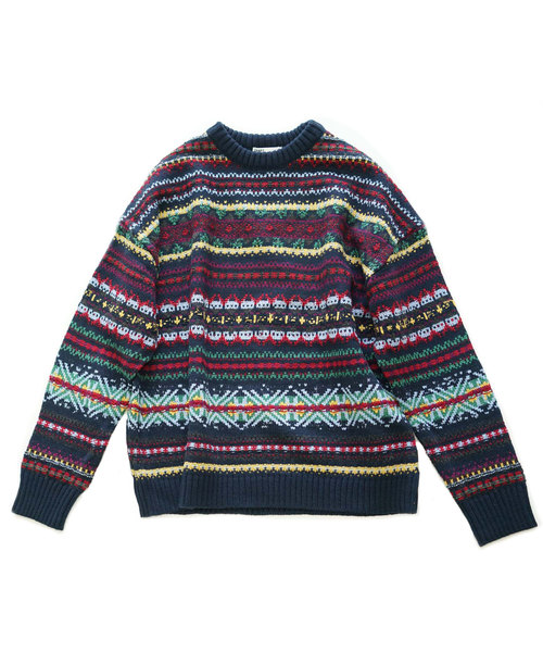 CRAFT STANDARD BOUTIQUE�i�N���t�g�X�^���_�[�h�u�e�B�b�N�j�́uFAIR ISLE KNIT/�t�F�A�A�C�����j�b�g�v���I�[�o�[�����i�j�b�g/�Z�[�^�[�j�v�b�l�C�r�[