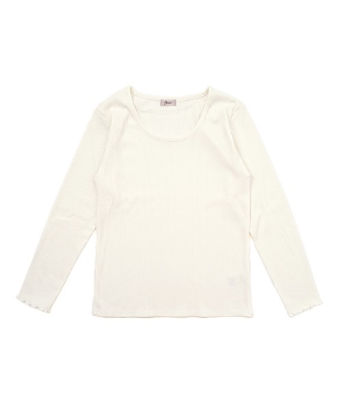 flower（フラワー）の「ディープネックトップ（Tシャツ/カットソー・レディース・ホワイト/グレー/ベージュ/アイボリー/ブラック・FREE）」の5枚目の写真