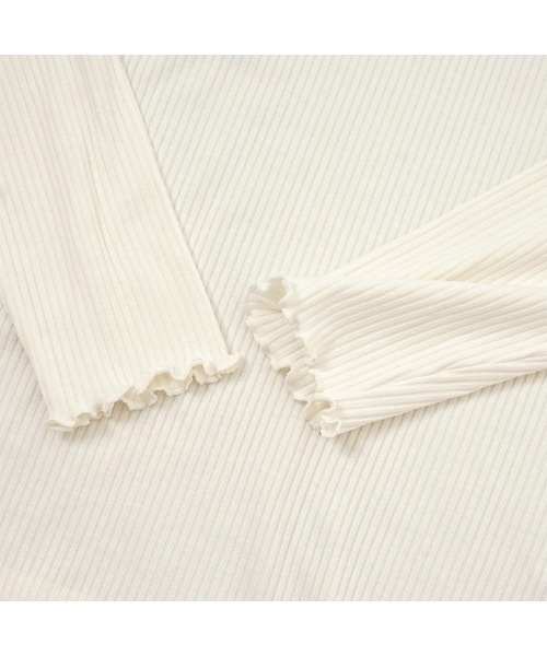 flower（フラワー）の「ディープネックトップ（Tシャツ/カットソー・レディース・ホワイト/グレー/ベージュ/アイボリー/ブラック・FREE）」の8枚目の写真