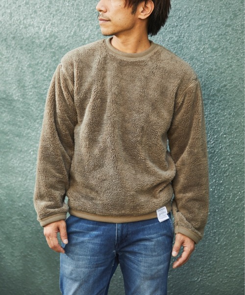 JEMORGAN(ジェーイーモーガン)の「JE MORGAN × SIMON PERINI × JACK & MARIE BOA REVERSIBLE L/S CREW NECK TEE (サイモンペリーニ ジェーイーモーガン ジャックアンドマリー ボア リバーシブル ロングスリーブ ティー)(5colors)(長袖Tシャツ)(スウェット・メンズ・ブラック/モカ/ライトカーキ/ナチュラル/ヘザーチャコール・M/L/XL)」の7枚目の写真