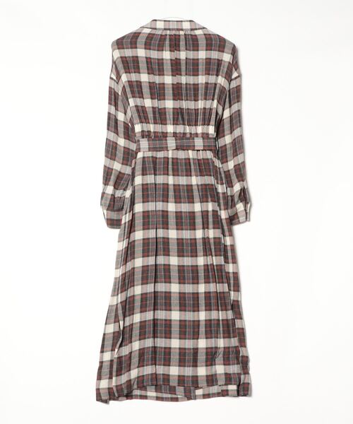 three dots(スリードッツ)の「Big plaid dress(ドレス・レディース・ホワイト×グレー/グレー×ホワイト・SMALL/X-SMALL)」の3枚目の写真