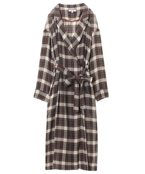 three dots(スリードッツ)の「Big plaid dress(ドレス・レディース・ホワイト×グレー/グレー×ホワイト・SMALL/X-SMALL)」の5枚目の写真