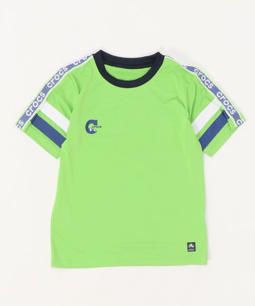 キッズ Crocs クロックス ボーイズ ロゴ ガールズ プリント Tシャツ 半袖 Crocs クロックス のファッション ロゴ トップス セール プリント スポーティー Tシャツ カットソー