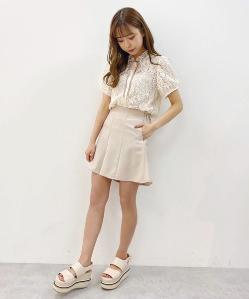 one after another NICE CLAUP（ワンアフターアナザーナイスクラップ）の「レースボウタイブラウス（シャツ/ブラウス・レディース・アイボリー/ブルーグレー/ピンクベージュ・FREE）」の8枚目の写真