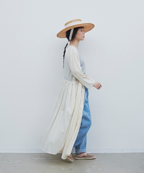 Libra Cue(リブラ キュー)の「Libra カシュクールシアーロングワンピース(ワンピース・レディース・ホワイト/モカ/ネイビー・FREE)」の8枚目の写真