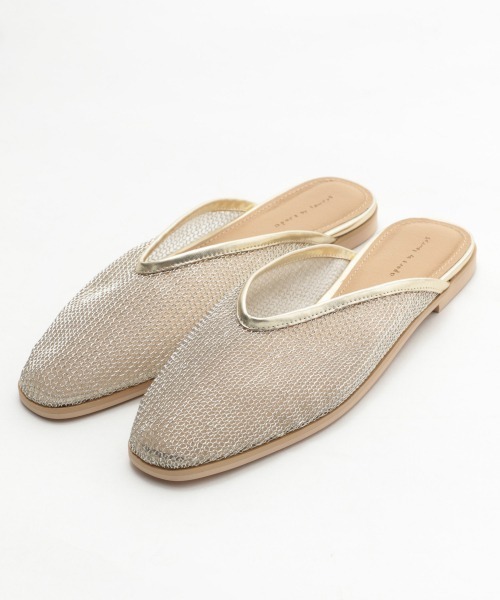 A part by（アパートバイ）の「メッシュミュール 914744（サンダル・レディース・ブラック/ゴールド・MEDIUM/LARGE）」の3枚目の写真