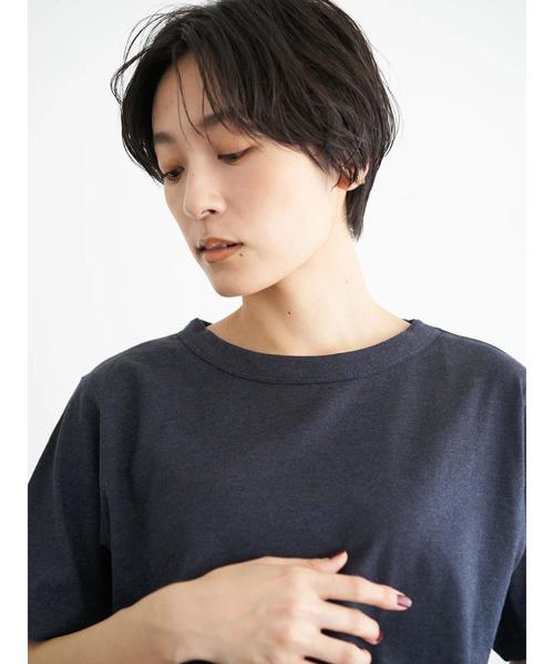 AMERICAN HOLIC(アメリカンホリック)の「クルーネックスラブ半袖ゆるカットプルオーバー3 *(Tシャツ/カットソー・レディース・ネイビー・M/L)」の2枚目の写真