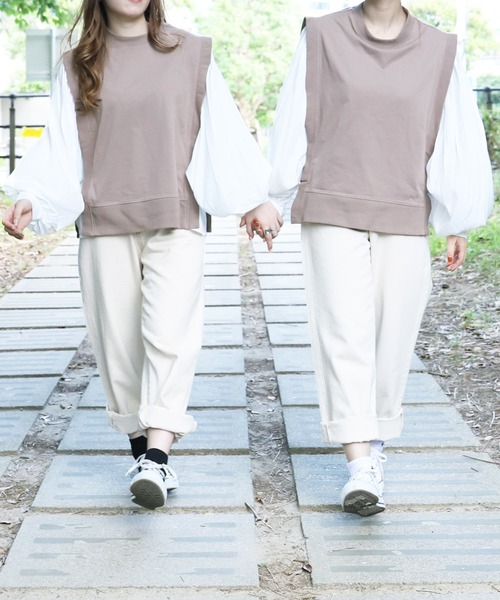 PairPair(ペアペア)の「ベストドッキングプルオーバー(ベスト・レディース・グリーン/モカ/パープル・FREE)」の11枚目の写真