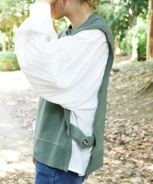 PairPair(ペアペア)の「ベストドッキングプルオーバー(ベスト・レディース・グリーン/モカ/パープル・FREE)」の17枚目の写真