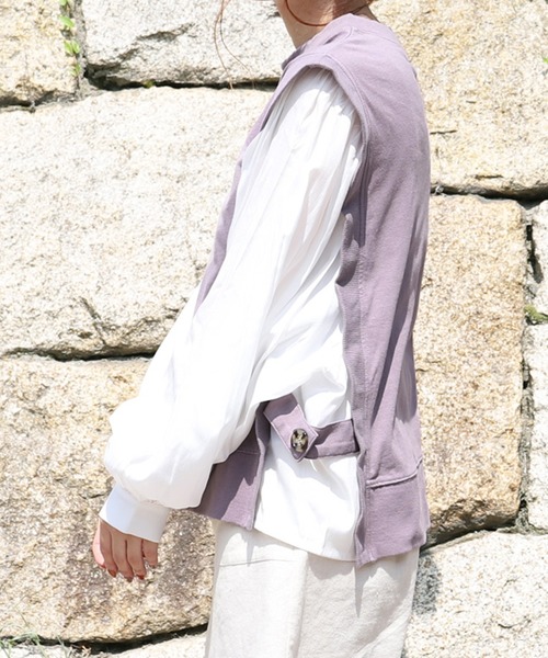 PairPair(ペアペア)の「ベストドッキングプルオーバー(ベスト・レディース・グリーン/モカ/パープル・FREE)」の15枚目の写真