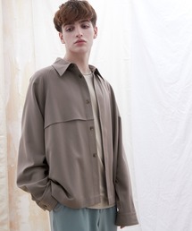 TRストレッチ ビッグシルエット L/S ヨークトレンチシャツ(EMMA CLOTHES)