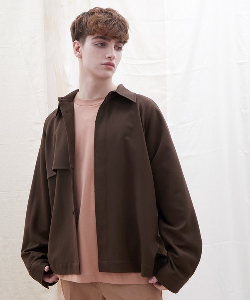 EMMA CLOTHES（エマクローズ）の「TRストレッチ ビッグシルエット L/S ヨークトレンチシャツ(EMMA CLOTHES)（シャツ/ブラウス・メンズ・ブラック/ブルー/グリーン/グレー系その他/ブラウン系その他/ブラウン系その他2/ブラウン系その他3/ブラウン系その他4・FREE）」の6枚目の写真