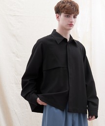 TRストレッチ ビッグシルエット L/S ヨークトレンチシャツ(EMMA CLOTHES)