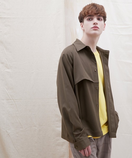 EMMA CLOTHES（エマクローズ）の「TRストレッチ ビッグシルエット L/S ヨークトレンチシャツ(EMMA CLOTHES)（シャツ/ブラウス・メンズ・ブラック/ブルー/グリーン/グレー系その他/ブラウン系その他/ブラウン系その他2/ブラウン系その他3/ブラウン系その他4・FREE）」の21枚目の写真