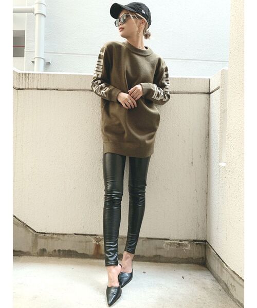 GYDA(ジェイダ)の「LONG BEACH HEMスリットニットTOPS(ニット/セーター・レディース・アイボリー/ベージュ/カーキ・FREE)」の12枚目の写真