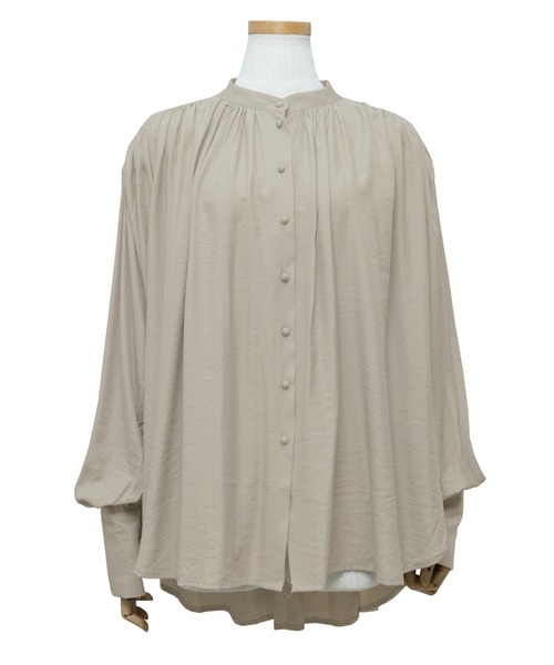 reca（レカ）の「ポプリンギャザーブラウス（シャツ/ブラウス・レディース・ブラック/グレイッシュベージュ・M）」の15枚目の写真