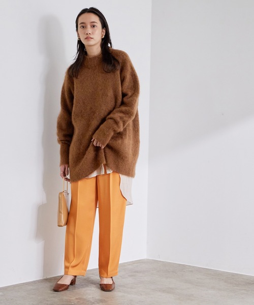 ADAM ET ROPE'(アダムエロペ)の「モヘヤモックネックプルオーバー(ニット/セーター・レディース・チャコールグレー/ブラウン・FREE)」の18枚目の写真