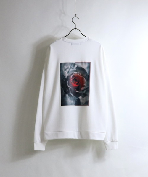 Confirm（コンファーム）の「Confirm / コンファーム 薔薇バックプリントビッグスウェット（スウェット・メンズ・ブラック系その他/ホワイト系その他/ブラック/ホワイト・L/M）」の6枚目の写真