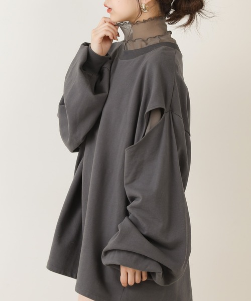 Chico（チコ）の「ハイネックチュールメローシアートップス（T