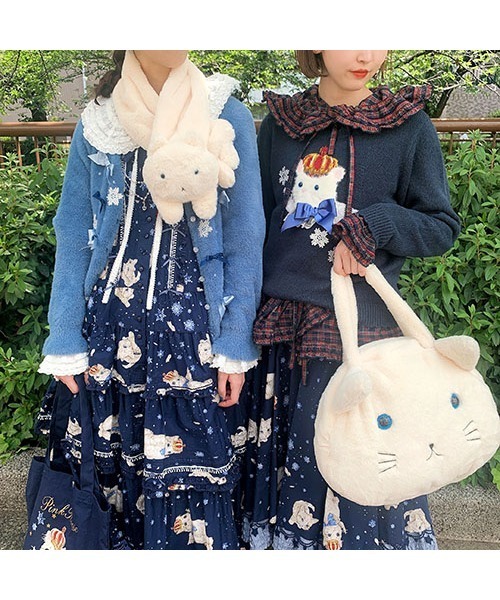 PINK HOUSE（ピンクハウス）の「ねこの顔ぐるみファーバッグ