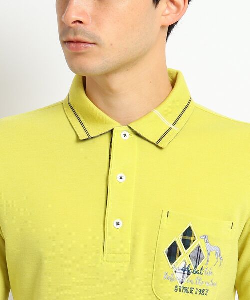 吸湿発熱 Adabat アダバット のポロシャツ 吸湿発熱 襟裏デザイン長袖ポロシャツ