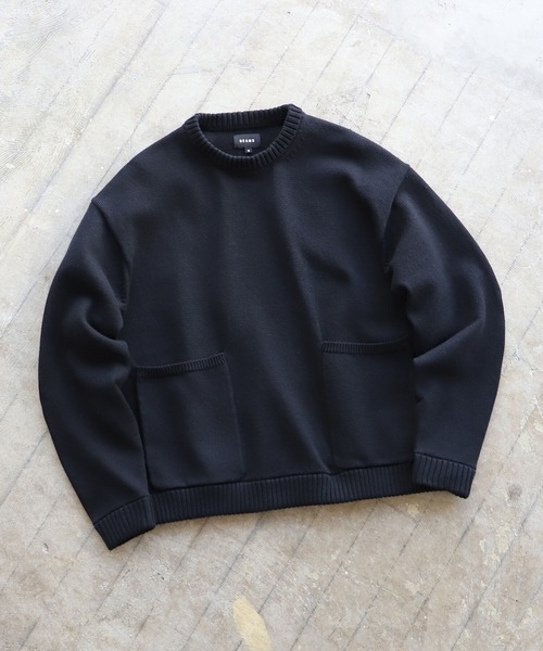 BEAMS / スモック ワイド クルーネックニット