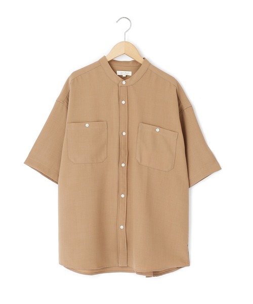 BARK MANHATTAN(バークマンハッタン)の「【セットアップ】テックリネン バンドカラーワーク半袖シャツ&バルーンショーツ(セットアップ・メンズ・ベージュ/オリーブ/グレー系その他/ブルー系その他/パープル系その他/ブラック/ホワイト/ネイビー・M/L)」の9枚目の写真