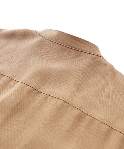 BARK MANHATTAN(バークマンハッタン)の「【セットアップ】テックリネン バンドカラーワーク半袖シャツ&バルーンショーツ(セットアップ・メンズ・ベージュ/オリーブ/グレー系その他/ブルー系その他/パープル系その他/ブラック/ホワイト/ネイビー・M/L)」の14枚目の写真