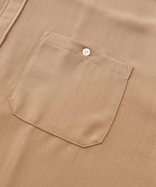 BARK MANHATTAN(バークマンハッタン)の「【セットアップ】テックリネン バンドカラーワーク半袖シャツ&バルーンショーツ(セットアップ・メンズ・ベージュ/オリーブ/グレー系その他/ブルー系その他/パープル系その他/ブラック/ホワイト/ネイビー・M/L)」の16枚目の写真