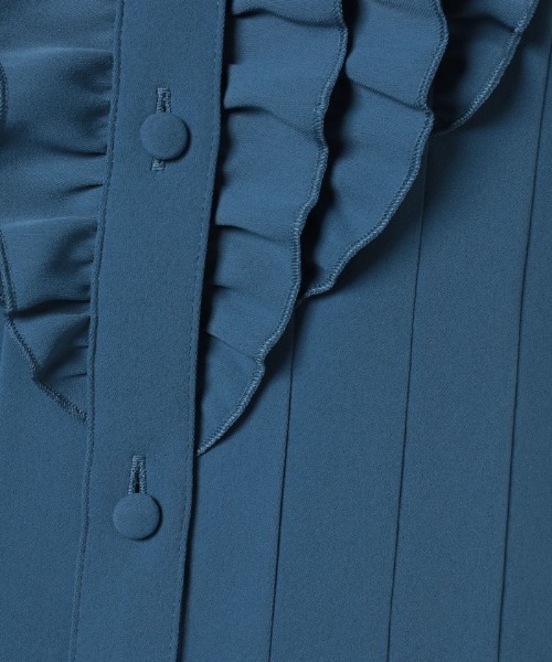 LOULOU WILLOUGHBY】サテンフリルシャツワンピース