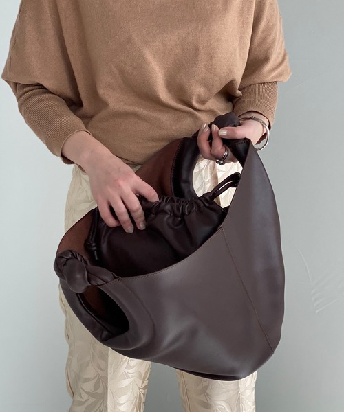 chuclla(チュクラ)の「【chuclla】Knot design set bag cha196(トートバッグ・レディース・ブラック/ブラウン・FREE)」の12枚目の写真