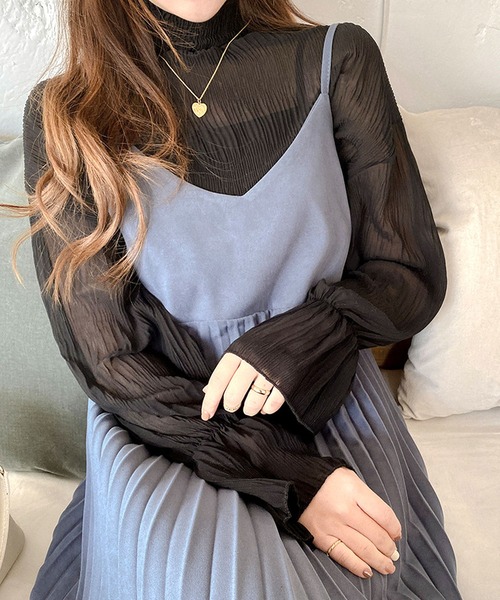 Amulet(アミュレット)の「キャミソールワンピ―ス(ワンピース・レディース・ブルー/ブラック/ブラウン・M/L/XL)」の16枚目の写真