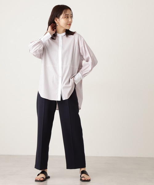 N.（N. Natural Beauty Basic）（エヌエヌナチュラルビューティーベーシック）の「【追加生産】◆バックペプラムバンドカラーシャツ（シャツ/ブラウス・レディース・オフホワイト/ライトグリーン/ブルー系その他/ピンク系その他・MEDIUM）」の12枚目の写真