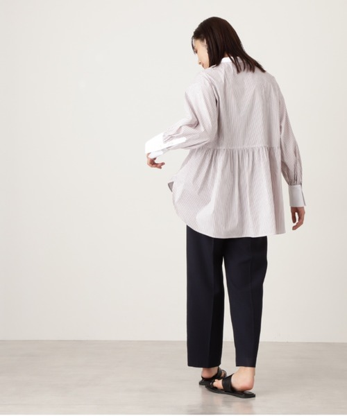 N.（N. Natural Beauty Basic）（エヌエヌナチュラルビューティーベーシック）の「【追加生産】◆バックペプラムバンドカラーシャツ（シャツ/ブラウス・レディース・オフホワイト/ライトグリーン/ブルー系その他/ピンク系その他・MEDIUM）」の21枚目の写真