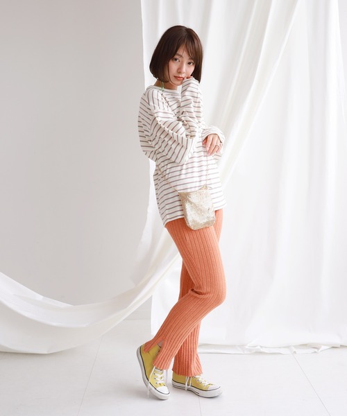 SLOBE citron.（スローブシトロン）の「SLOBE citron.デザインボーダーTEE【手洗い可能】◆（Tシャツ/カットソー・レディース・ブラック/ナチュラル/ブルー系その他/ピンク・FREE）」の17枚目の写真