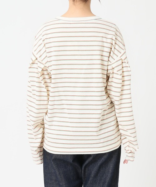 SLOBE citron.（スローブシトロン）の「SLOBE citron.デザインボーダーTEE【手洗い可能】◆（Tシャツ/カットソー・レディース・ブラック/ナチュラル/ブルー系その他/ピンク・FREE）」の11枚目の写真