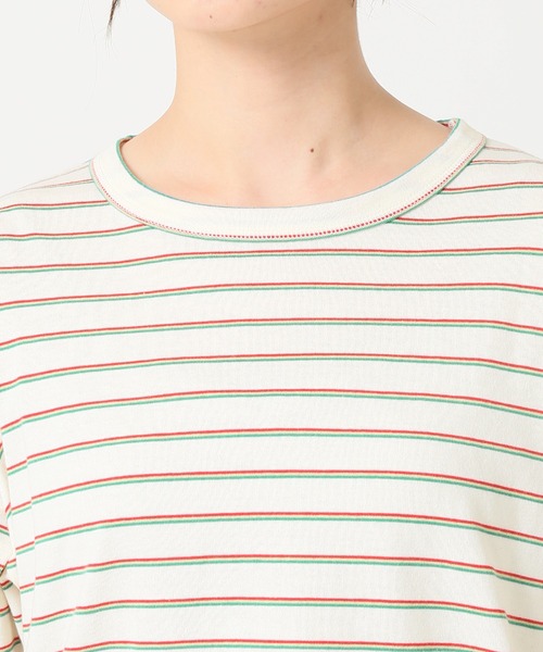 SLOBE citron.（スローブシトロン）の「SLOBE citron.デザインボーダーTEE【手洗い可能】◆（Tシャツ/カットソー・レディース・ブラック/ナチュラル/ブルー系その他/ピンク・FREE）」の18枚目の写真