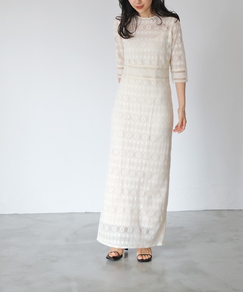 AKTE ♡ レースIラインワンピース ホワイト AKTE ♡ レースIラインワンピース ホワイト - メルカリ