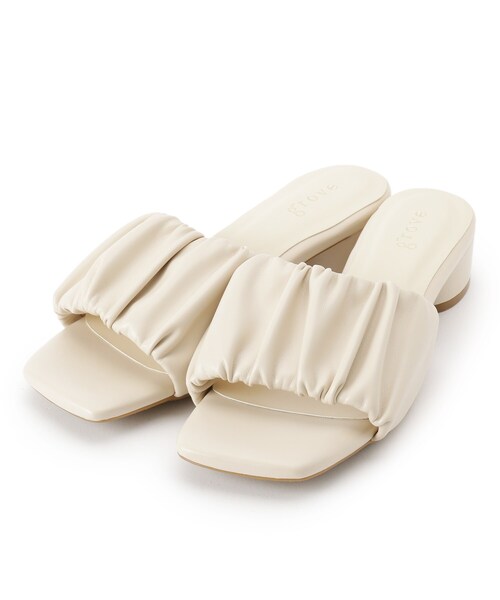 grove（グローブ）の「◆【WEB限定カラーあり】ふんわりギャザーミュール40（サンダル・レディース・ブラック/サックスブルー/アイボリー/イエロー系その他/ライトベージュ/ブラウン系8/グリーン系5/パープル系1・35/45/25）」の2枚目の写真