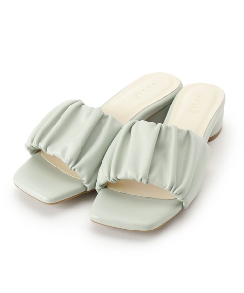 grove（グローブ）の「◆【WEB限定カラーあり】ふんわりギャザーミュール40（サンダル・レディース・ブラック/サックスブルー/アイボリー/イエロー系その他/ライトベージュ/ブラウン系8/グリーン系5/パープル系1・35/45/25）」の10枚目の写真