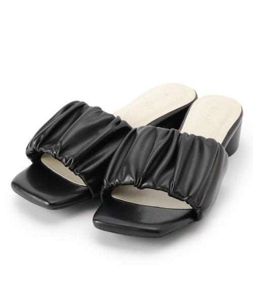 grove（グローブ）の「◆【WEB限定カラーあり】ふんわりギャザーミュール40（サンダル・レディース・ブラック/サックスブルー/アイボリー/イエロー系その他/ライトベージュ/ブラウン系8/グリーン系5/パープル系1・35/45/25）」の14枚目の写真