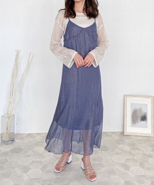 EPIMI E'PIMMY（エピミエピミー）の「箔プリントキャミワンピ（ワンピース・レディース・ブルー/アイボリー/シルバーグレー/モカ/ピンクベージュ・MEDIUM）」の16枚目の写真