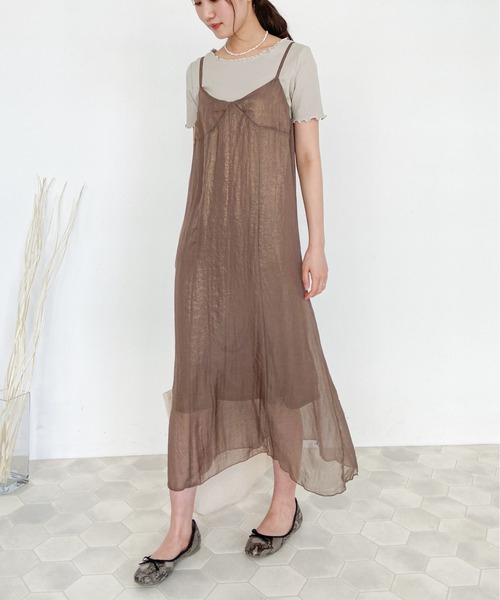 EPIMI E'PIMMY（エピミエピミー）の「箔プリントキャミワンピ（ワンピース・レディース・ブルー/アイボリー/シルバーグレー/モカ/ピンクベージュ・MEDIUM）」の21枚目の写真