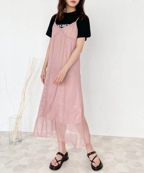 EPIMI E'PIMMY（エピミエピミー）の「箔プリントキャミワンピ（ワンピース・レディース・ブルー/アイボリー/シルバーグレー/モカ/ピンクベージュ・MEDIUM）」の18枚目の写真