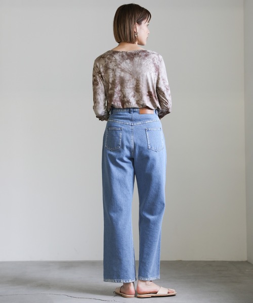 select MOCA(セレクトモカ)の「2021 SS タイダイ柄七分袖メロートップス(Tシャツ/カットソー・レディース・ブラウン/グレー/ライトベージュ・FREE)」の4枚目の写真